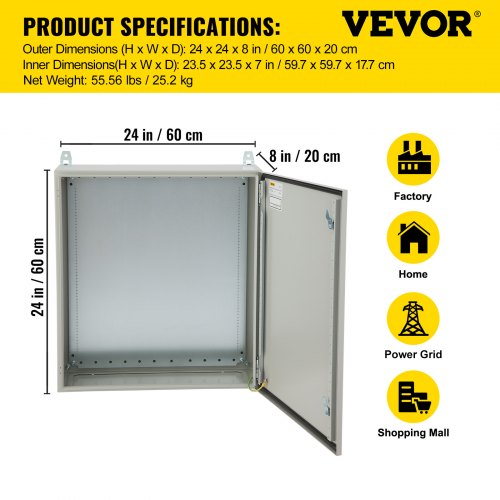Electrical Enclosure 24 x 24 x 8 NEMA 4 Outdoor Enclosure