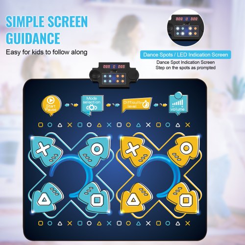 Dance Mat for Kids Dance Pad Toys Two Player Gift for 3 Year Old Girls – 52 L
