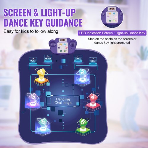 Dance Mat 6Button Dance Mixer Rhythm Step Play Mat Electronic Dance Pad