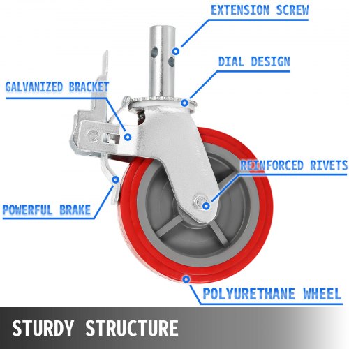 Scaffolding Wheels Set of 4 8 – Scaffolding Casters Heavy Duty 3200 Lbs