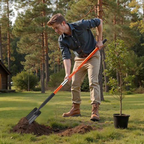 Trench Shovel 4 in Blade HeavyDuty Trenching Shovel Narrow Spade Trench