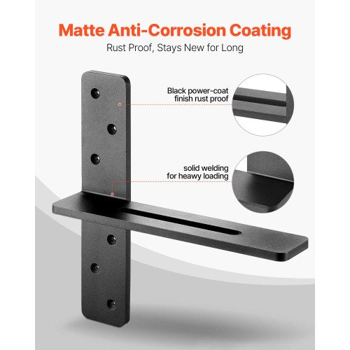 T Shelf Brackets 2 Pcs 200 lbs90 kg Weight Capacity 12x289x12 in 3048x735x3048