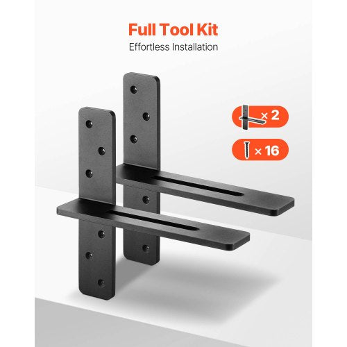 T Shelf Brackets 2 Pcs 200 lbs90 kg Weight Capacity 12x289x12 in 3048x735x3048