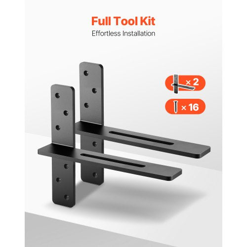T Shelf Brackets 2 Pcs 200 lbs90 kg Weight Capacity 14x289x12 in 3556x735x3048