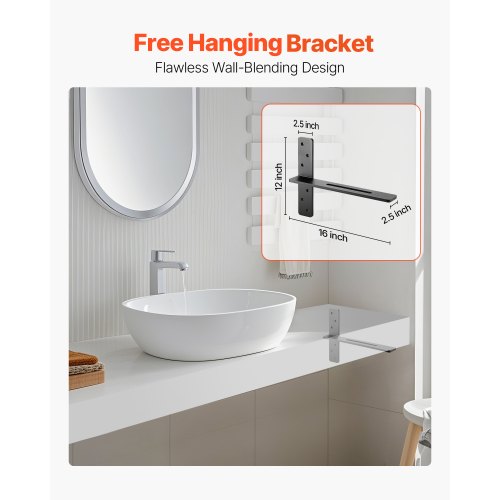 T Shelf Brackets 2 Pcs 200 lbs90 kg Weight Capacity 16x289x12 in 4064x735x3048