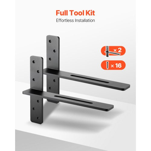 T Shelf Brackets 2 Pcs 200 lbs90 kg Weight Capacity 16x289x12 in 4064x735x3048