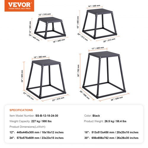 Plyometric Jump Boxes 12182430 Inch Plyo Box Platform and Jumping