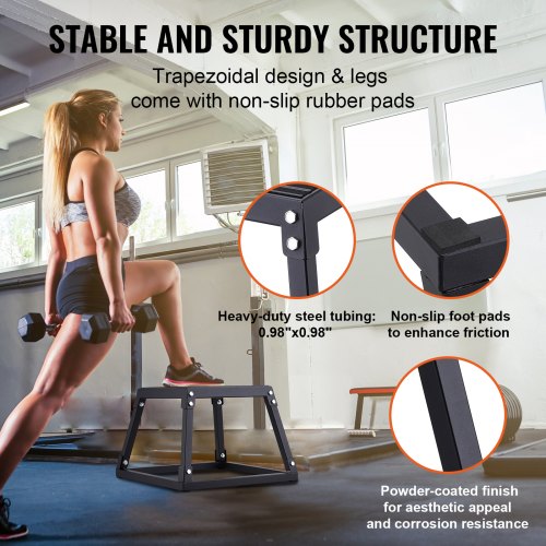 Plyometric Jump Box 12 Inch Plyo Box Steel Plyometric Platform and Jumping