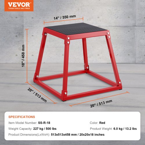Plyometric Jump Box 18 Inch Plyo Box Steel Plyometric Platform and Jumping