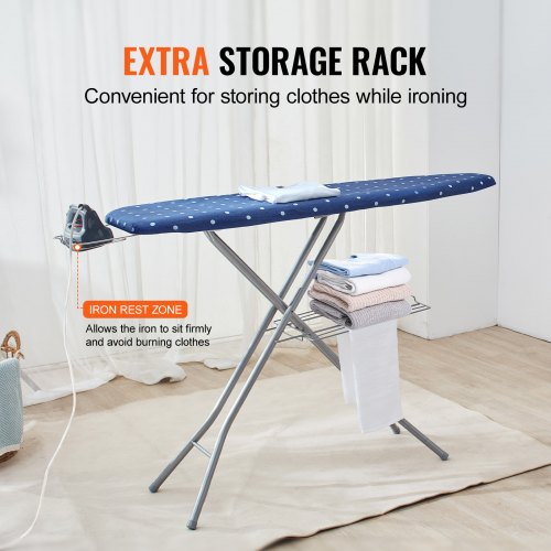 Ironing Board with Bottom Storage Tray Thickened 4 Layers Iron Board