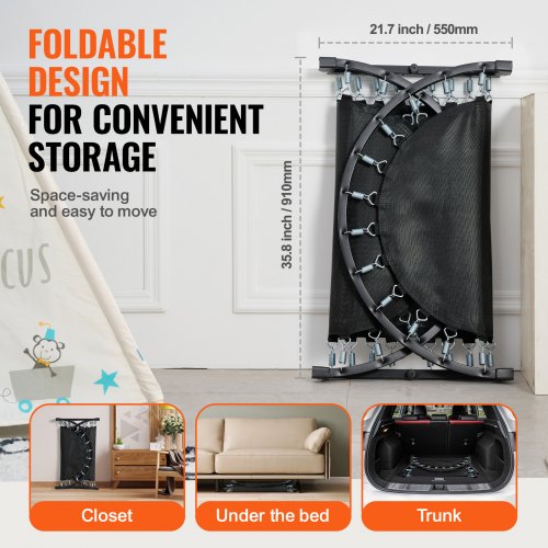 Kids Trampoline 56x36 inch Indoor Outdoor Trampoline Foldable Mini