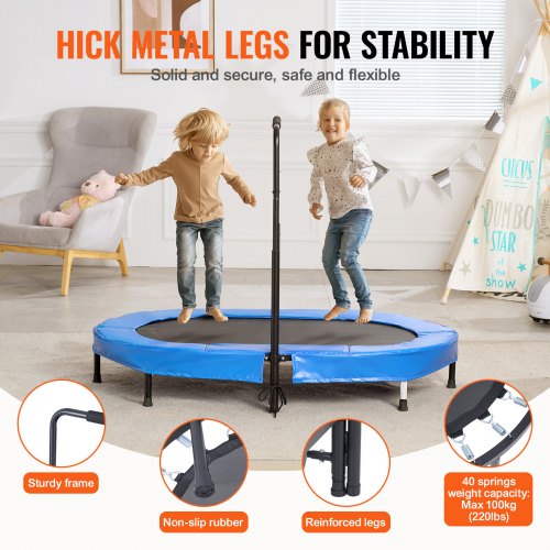 Kids Trampoline 56x36 inch Indoor Outdoor Trampoline Foldable Mini