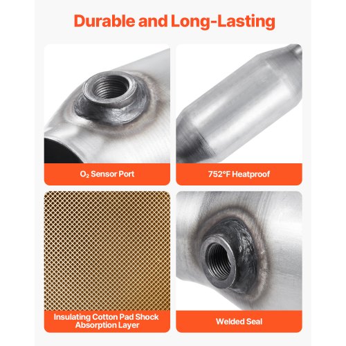 Universal Catalytic Converter 2.5 Inch InletOutlet 2 Pack High Flow Car