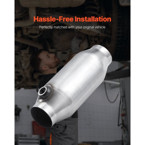 Universal Catalytic Converter 2.5 Inch InletOutlet 2 Pack High Flow Car