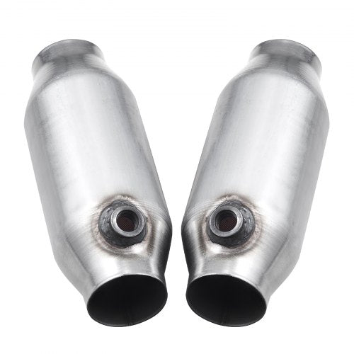Universal Catalytic Converter 2.5 Inch InletOutlet 2 Pack High Flow Car