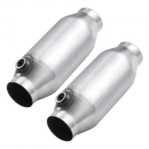 Universal Catalytic Converter 2.5 Inch InletOutlet 2 Pack High Flow Car