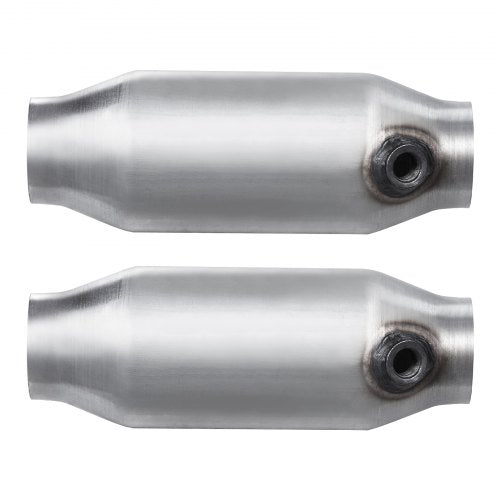 Universal Catalytic Converter 2.5 Inch InletOutlet 2 Pack High Flow Car