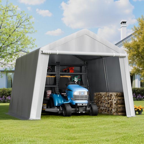 Outdoor Storage Shed 10 x 10 ft Portable Storage Tent with Rollup Door