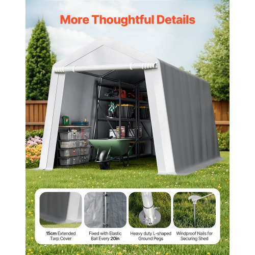 Outdoor Storage Shed 8 x 14 ft Portable Storage Tent with Rollup Door
