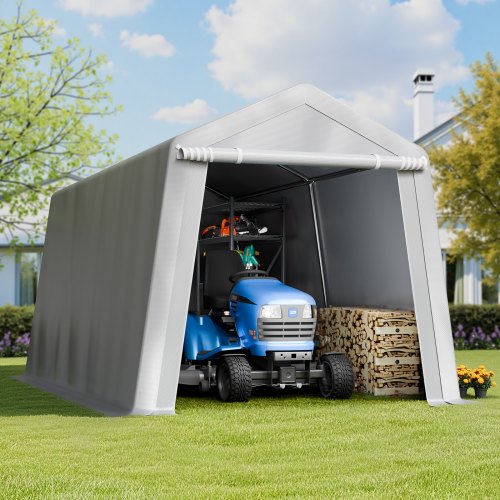 Outdoor Storage Shed 8 x 14 ft Portable Storage Tent with Rollup Door