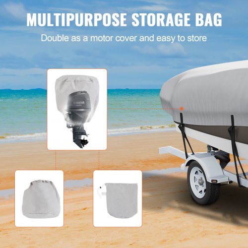 Boat Cover 1719 Trailerable Waterproof Boat Cover 600D Marine Grade PU