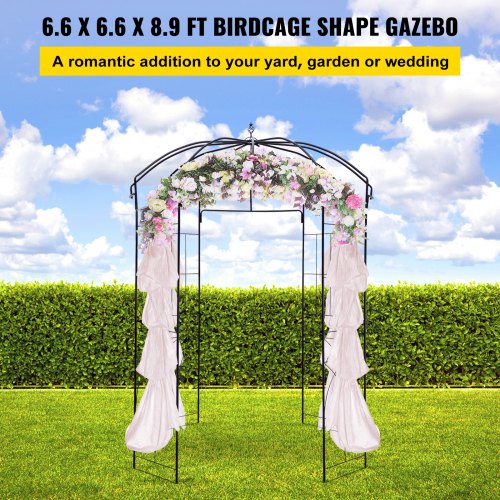 Birdcage Shape Garden Arbor 9 High x 66 Wide Heavy Duty Wrought Iron