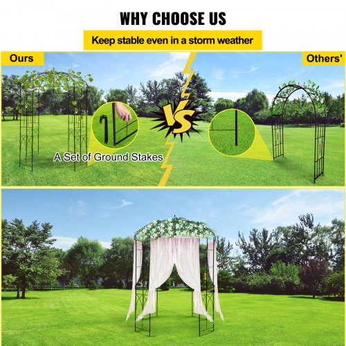 Birdcage Shape Garden Arbor 9 High x 66 Wide Heavy Duty Wrought Iron