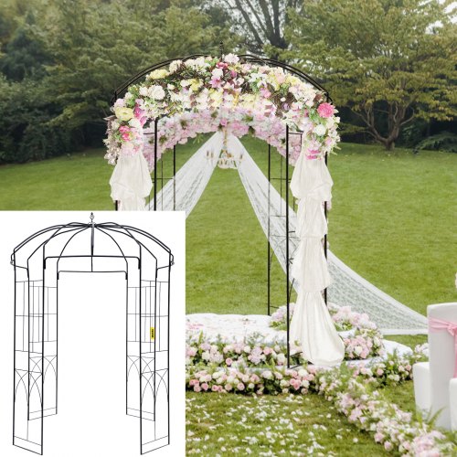 Birdcage Shape Garden Arbor 9 High x 66 Wide Heavy Duty Wrought Iron