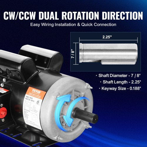 2HP Electric Motor 1725 rpm AC 115V230V 1435T Frame Air Compressor