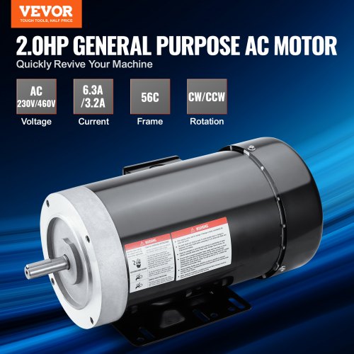 2HP Electric Motor 3450 rpm AC 230V460V 56C Frame Air Compressor Motor