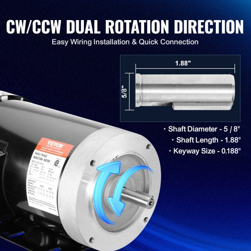 2HP Electric Motor 3450 rpm AC 230V460V 56C Frame Air Compressor Motor