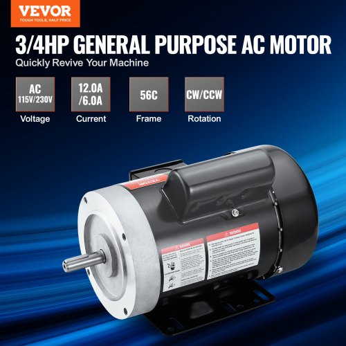 075HP Electric Motor 1725 rpm AC 115V230V 56C Frame Air Compressor
