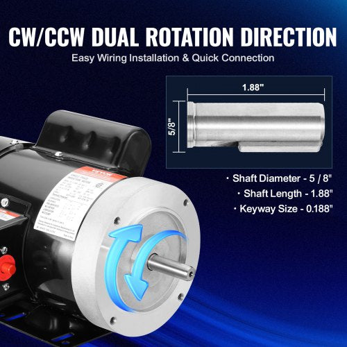 075HP Electric Motor 1725 rpm AC 115V230V 56C Frame Air Compressor