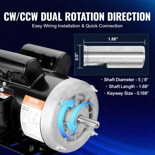 15HP Electric Motor 3450 rpm AC 115V230V 56 Frame Air Compressor Motor