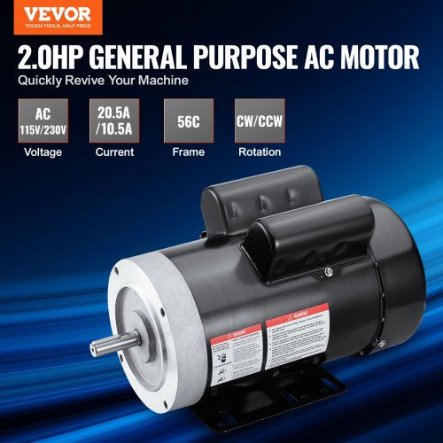 2HP Electric Motor 1725 rpm AC 115V230V 56C Frame Air Compressor Motor