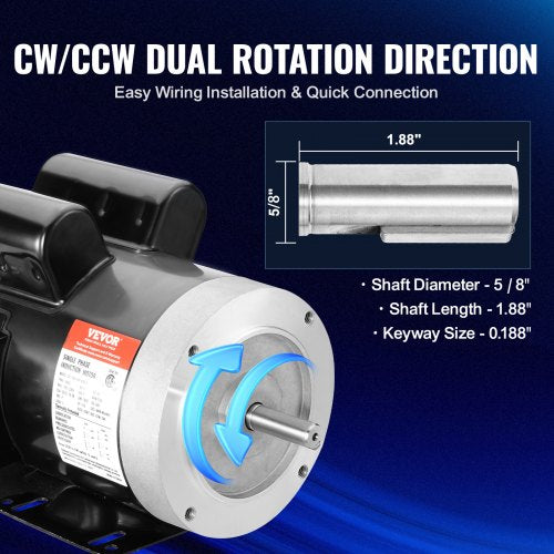2HP Electric Motor 1725 rpm AC 115V230V 56C Frame Air Compressor Motor