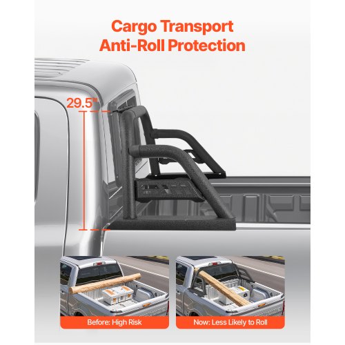Truck Bed Roll Bar Universal Pickup Sport Adjustable Bar Chase Rack