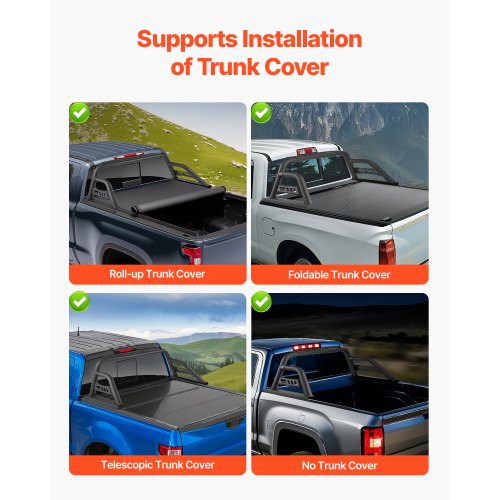 Truck Bed Roll Bar Universal Pickup Sport Adjustable Bar Chase Rack