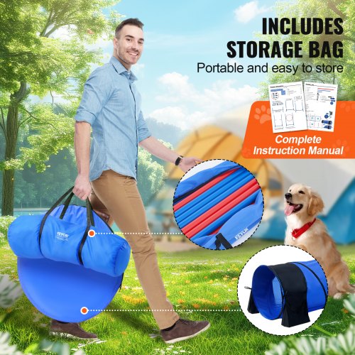Dog Agility Training Equipment 7 PCS Set w Adjustable High Hurdles6 Weave