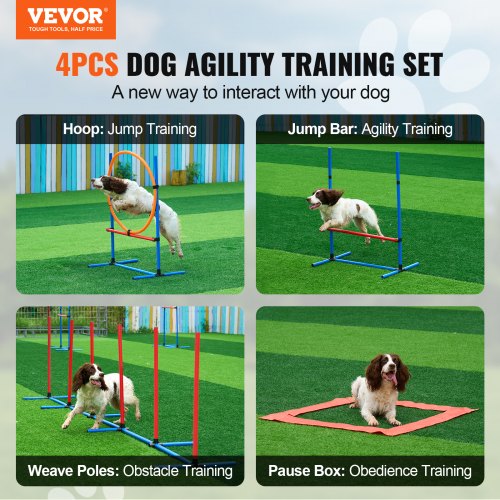 Dog Agility Training Equipment 4 PCS Set with Adjustable High Hurdles6