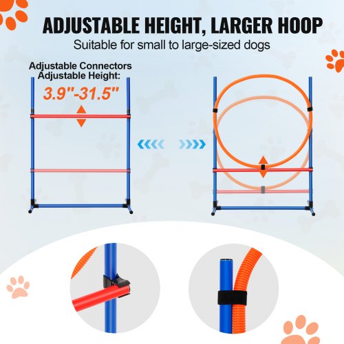 Dog Agility Training Equipment 4 PCS Set with Adjustable High Hurdles6