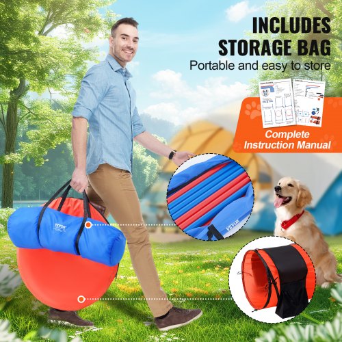 Dog Agility Training Equipment 7 PCS Set Upgrade w Adjustable High