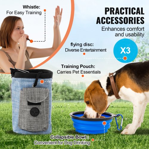 Dog Agility Training Equipment 7 PCS Set Upgrade w Adjustable High