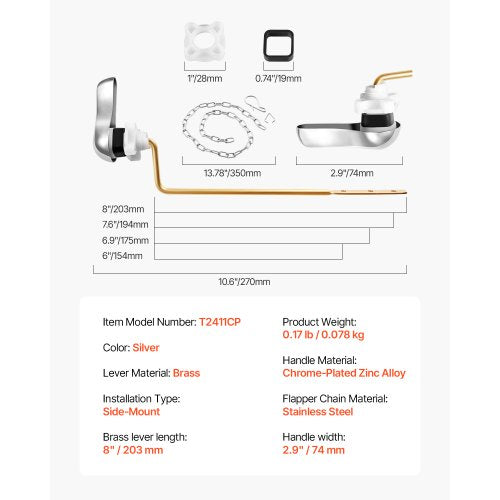 Toilet Handle Replacement Kit Side Mount Universal Toilet Handle Toilet