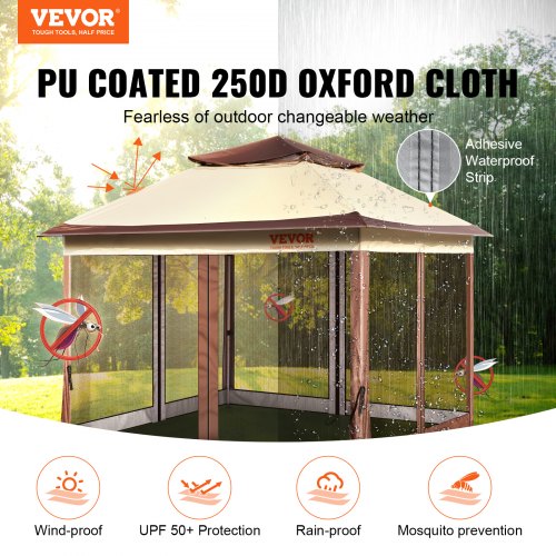 Patio Gazebo 11 x 11 FT Pop up Gazebo for 810 Person with Mosquito