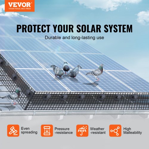 8 inch x 100ft Solar Panel Bird Guard Critter Guard Roll Kit with Rustproof PVC