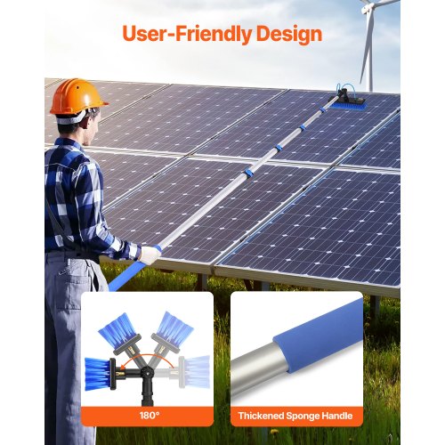 Water Fed Pole Kit 30FT Solar Panel Cleaning Pole with Extendable Handle