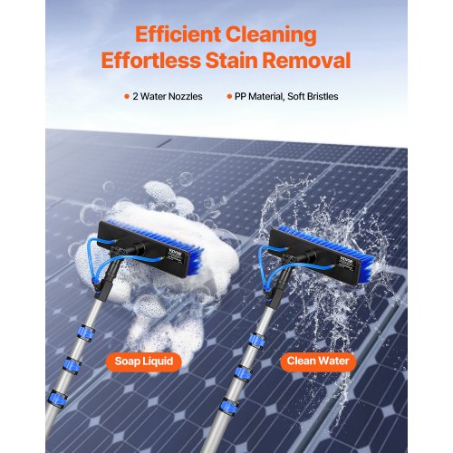 Water Fed Pole Kit 12FT Solar Panel Cleaning Pole with Extendable Handle