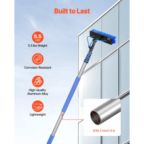 Water Fed Pole Kit 12FT Solar Panel Cleaning Pole with Extendable Handle