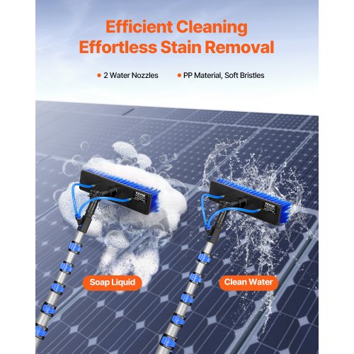 Water Fed Pole Kit 36FT Solar Panel Cleaning Pole with Extendable Handle